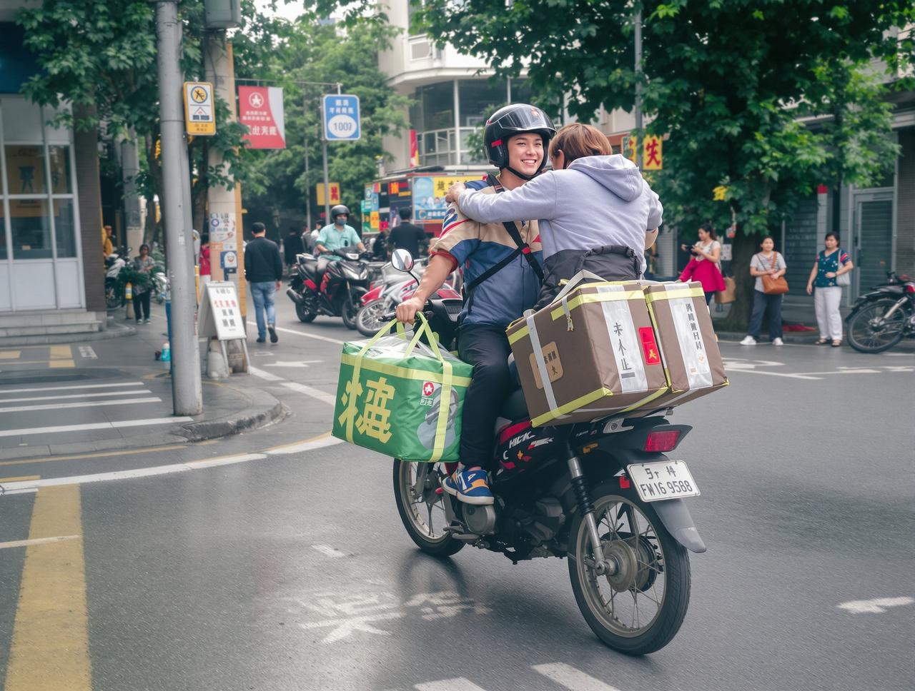 外卖小哥送餐途中救下轻生女子，暖心视频感动全网